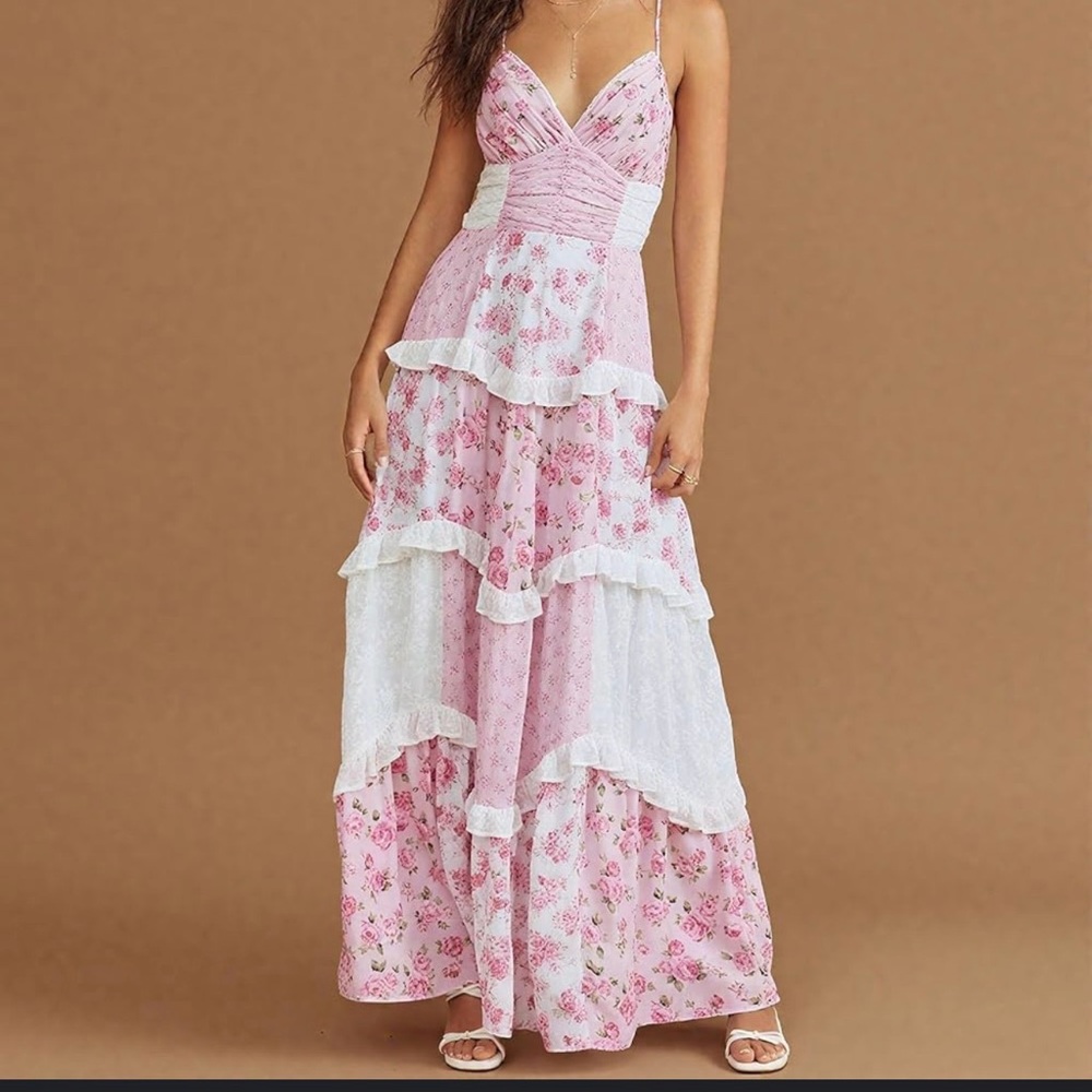 Altar'd State Floral Patchwork Maxi Dress